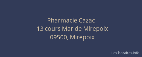 Pharmacie Cazac