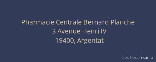 Pharmacie Centrale Bernard Planche