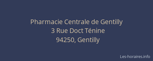 Pharmacie Centrale de Gentilly