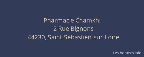 Pharmacie Chamkhi