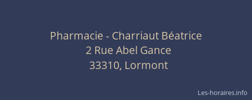 Pharmacie - Charriaut Béatrice