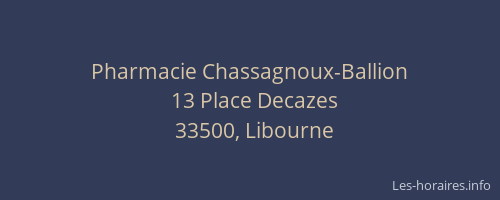 Pharmacie Chassagnoux-Ballion