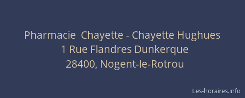 Pharmacie  Chayette - Chayette Hughues