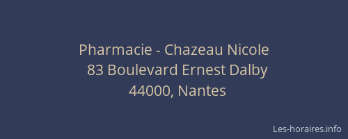 Pharmacie - Chazeau Nicole