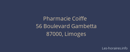 Pharmacie Coiffe