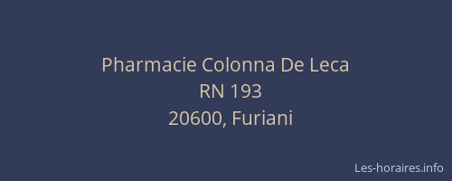 Pharmacie Colonna De Leca