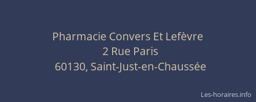 Pharmacie Convers Et Lefèvre