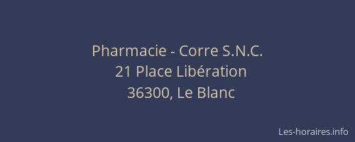 Pharmacie - Corre S.N.C.