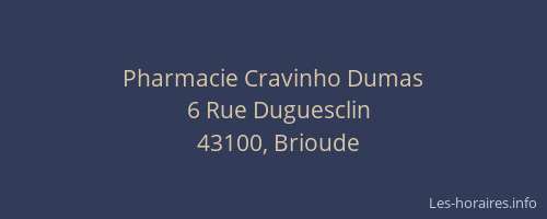 Pharmacie Cravinho Dumas