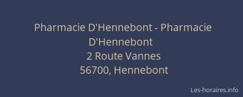 Pharmacie D'Hennebont - Pharmacie D'Hennebont