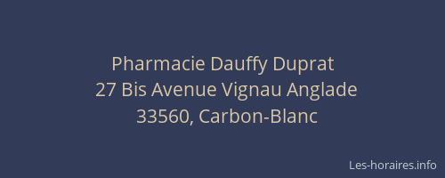 Pharmacie Dauffy Duprat