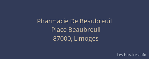 Pharmacie De Beaubreuil