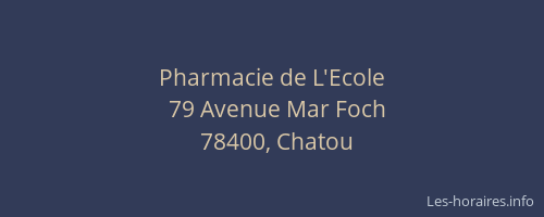 Pharmacie de L'Ecole