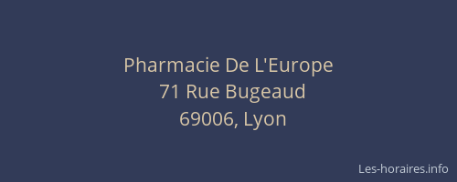 Pharmacie De L'Europe