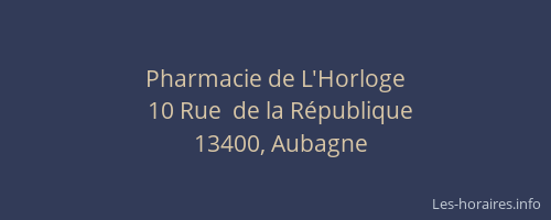 Pharmacie de L'Horloge