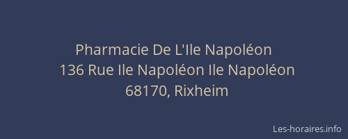 Pharmacie De L'Ile Napoléon