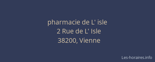 pharmacie de L' isle
