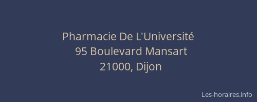 Pharmacie De L'Université