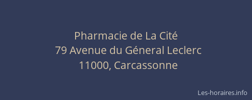Pharmacie de La Cité