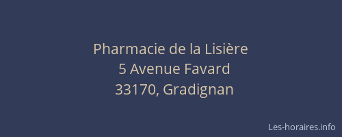 Pharmacie de la Lisière