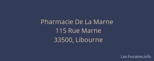 Pharmacie De La Marne