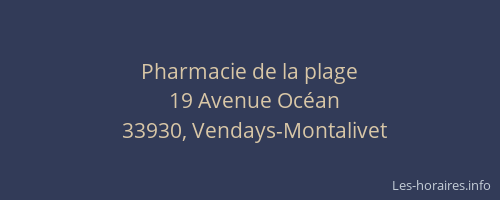 Pharmacie de la plage