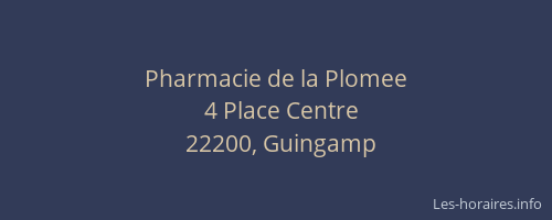 Pharmacie de la Plomee