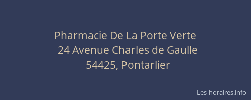 Pharmacie De La Porte Verte