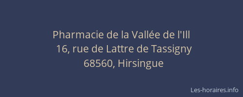 Pharmacie de la Vallée de l'Ill