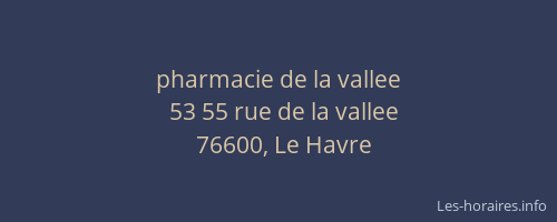 pharmacie de la vallee