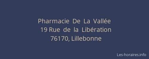 Pharmacie  De  La  Vallée