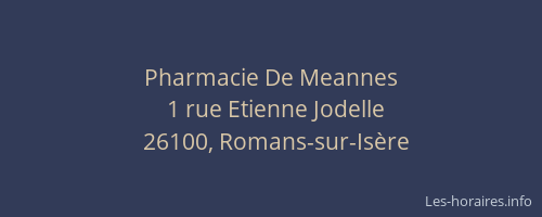 Pharmacie De Meannes