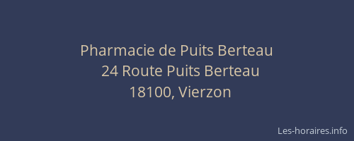 Pharmacie de Puits Berteau