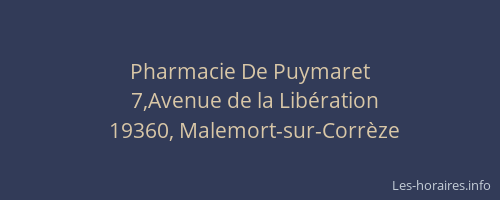Pharmacie De Puymaret