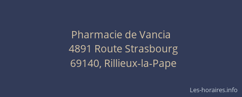 Pharmacie de Vancia