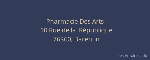 Pharmacie Des Arts