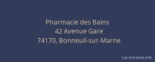 Pharmacie des Bains