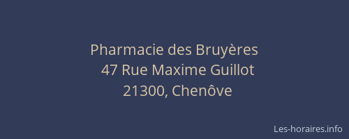 Pharmacie des Bruyères