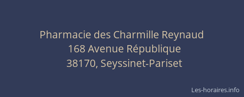 Pharmacie des Charmille Reynaud