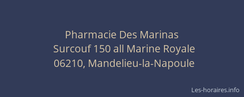 Pharmacie Des Marinas