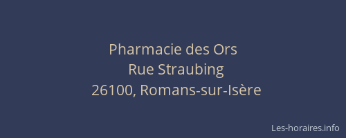 Pharmacie des Ors