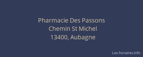 Pharmacie Des Passons