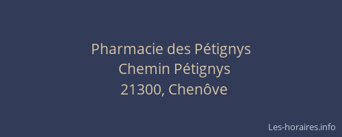 Pharmacie des Pétignys