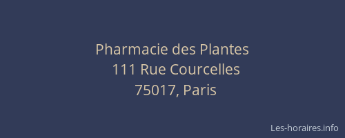 Pharmacie des Plantes