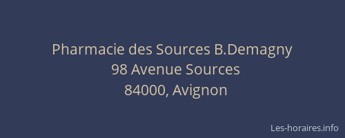 Pharmacie des Sources B.Demagny