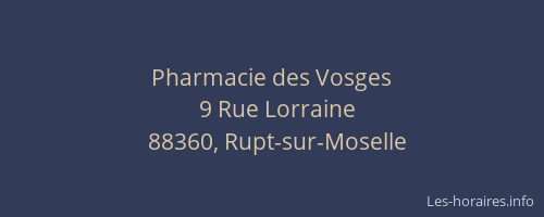 Pharmacie des Vosges