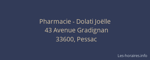 Pharmacie - Dolati Joëlle