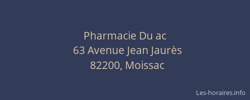 Pharmacie Du ac