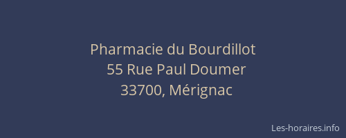 Pharmacie du Bourdillot