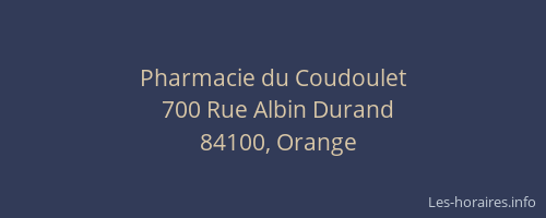 Pharmacie du Coudoulet